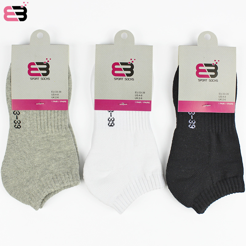 Sports Socks Women's Summer Solid Color Short Socks Outdoor Running Badminton Socks Towel Bottom Sweat-absorbent Thickened Terry Boat Socks