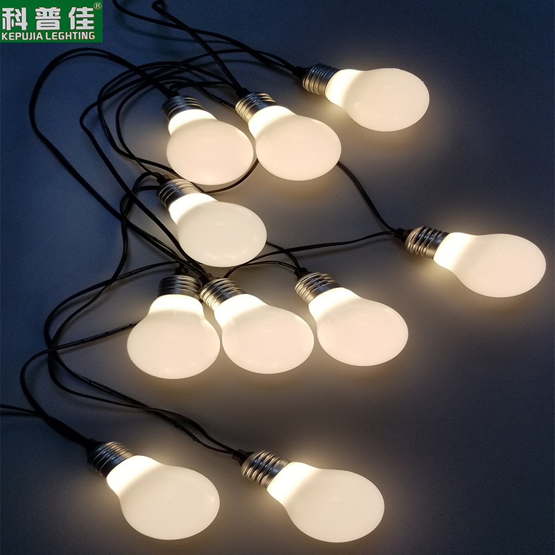 厂家供应圣诞节灯串 铜线灯户外led灯串 A60 LED球泡装饰灯串|ru