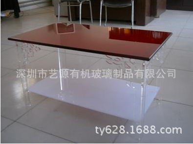 东莞厂家 专业生产红色或透明 颜色亚克力方形客厅桌子 有机玻璃
