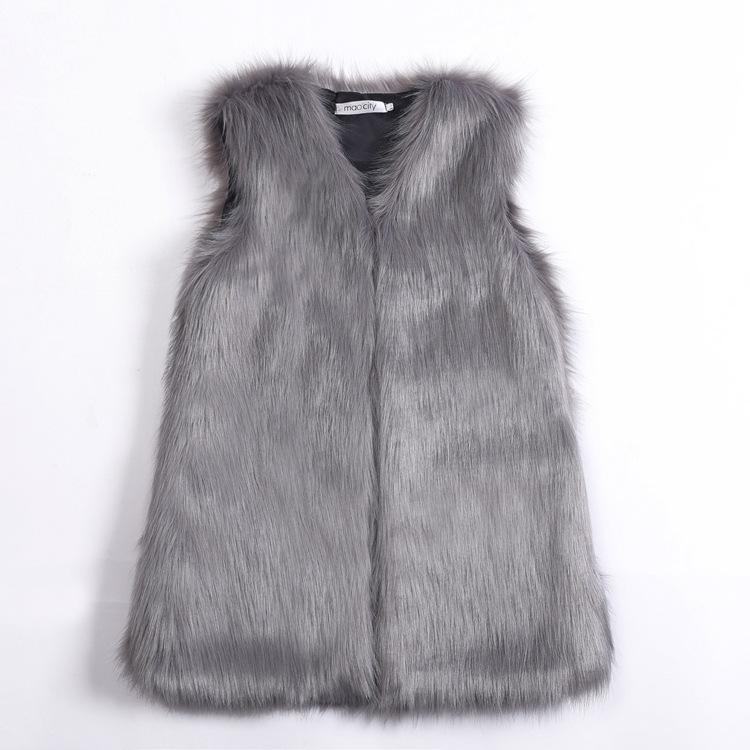 Winter Medium And Long Imitation Fox Fur Grass Vest Warm Vest Female Vest Jacket
