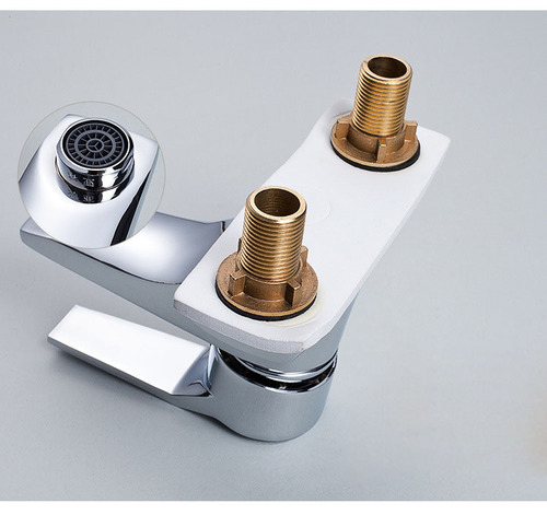 Copper single-handle double-hole double-hole direct hot and cold water basin faucet Three-hole basin faucet