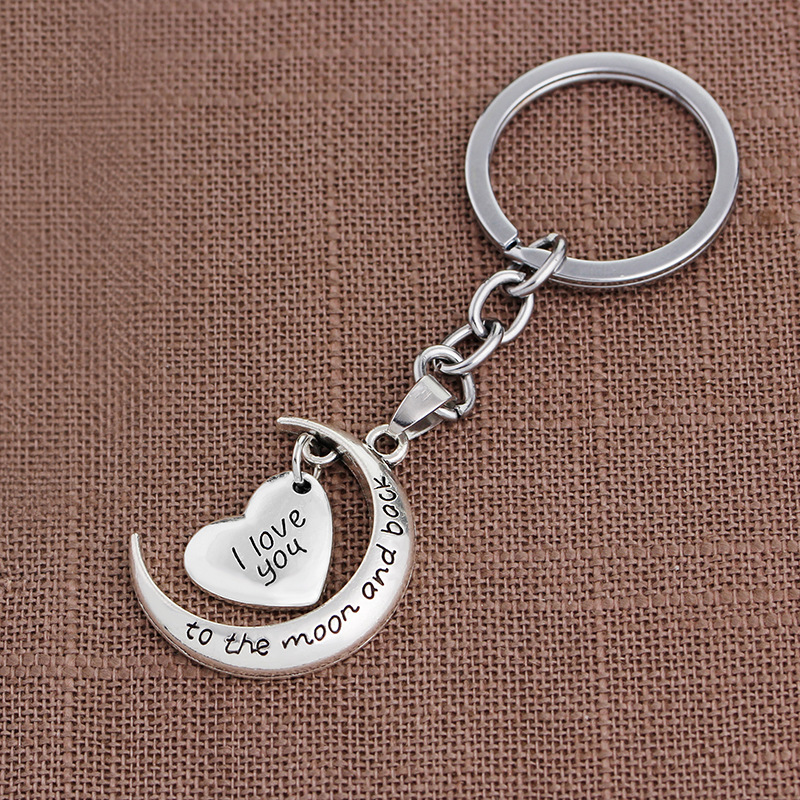 Explosion Keychain English Letters I Love You To The Moon And Back Couples Keychain Wholesale Nihaojewelry display picture 7