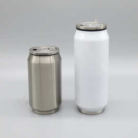 外贸热销款啤酒罐啤酒杯吸管杯空白热转印涂层照片杯不锈钢可乐罐