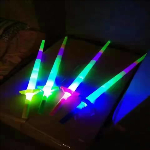 Large luminous retractable four-section stick night market street stalls hot-selling luminous toys wholesale at the Senior Festival Glow Stick Concert