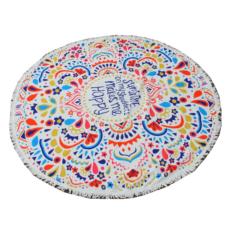 Round Beach towel Beach towel microfiber material can be made of customer pattern and logo as required