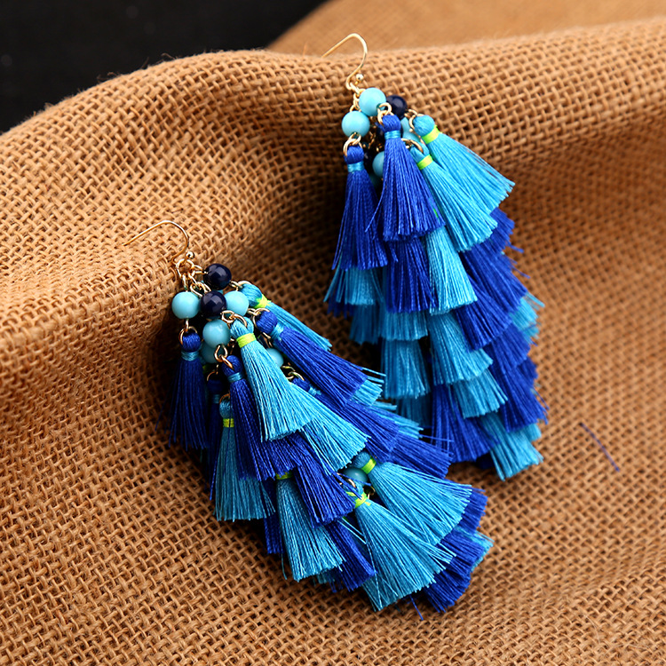 Bohemian Tassel European And American Fashion Ethnic Earrings display picture 7