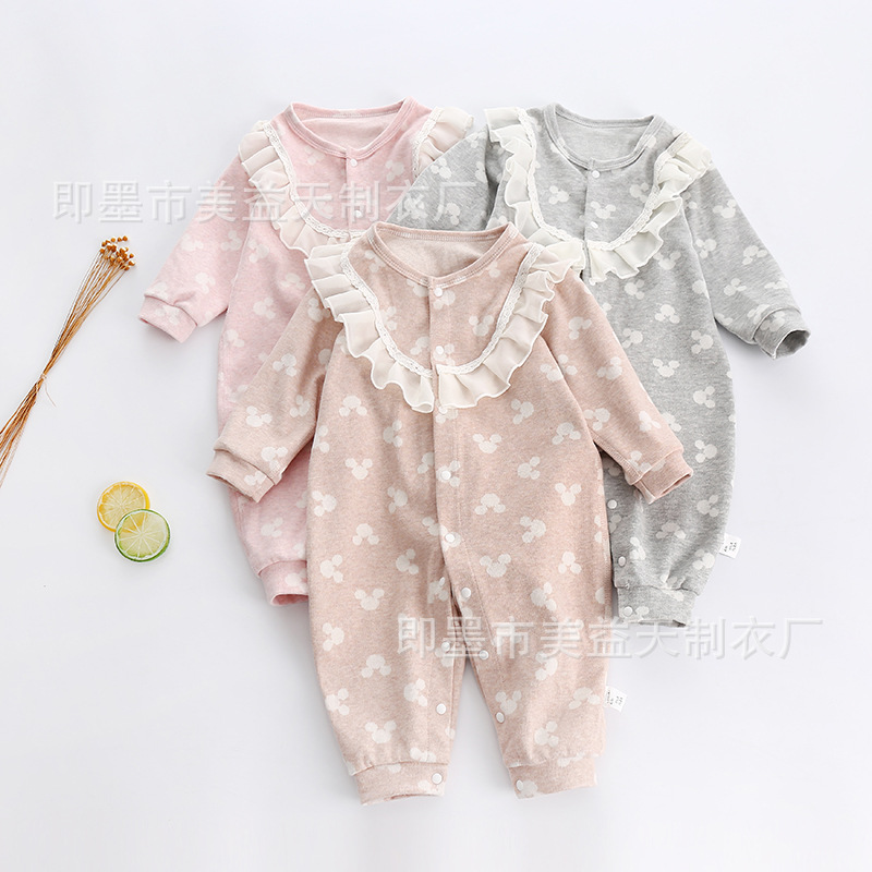 Children pure cotton Climbing clothes Autumn and winter 0-2 Infants Long sleeve Air Cotton Special Offer Explosive money Children one-piece garment Romper