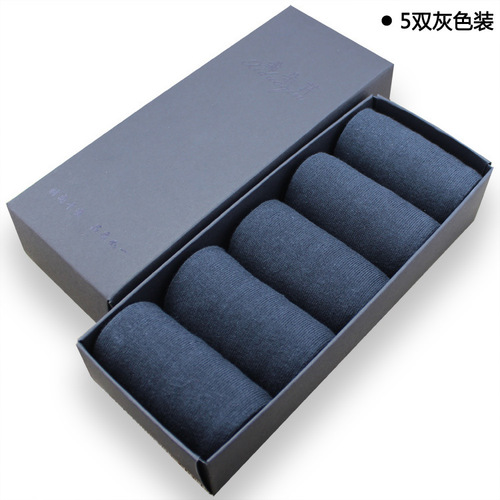 Best-selling pure color pure cotton men's five-finger mid-calf casual sports sweat-absorbent toe-split socks wholesale 5 pairs box set