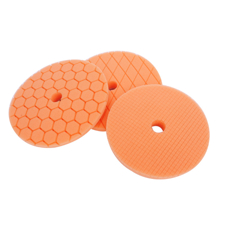 DA机用聚酯抛光打蜡海绵盘 偏心机六角形 方格 菱形研磨海绵轮垫