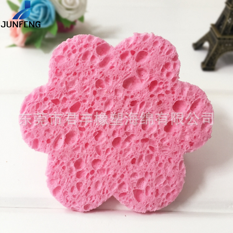 模具成型白色心形卡通吸水压缩美妆沐浴木浆棉电极片发热吸水绵