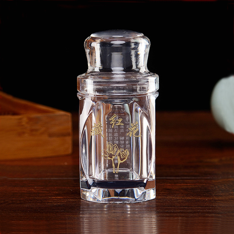 厂家批发直销 透明密封四方罐无螺纹藏红花10克装