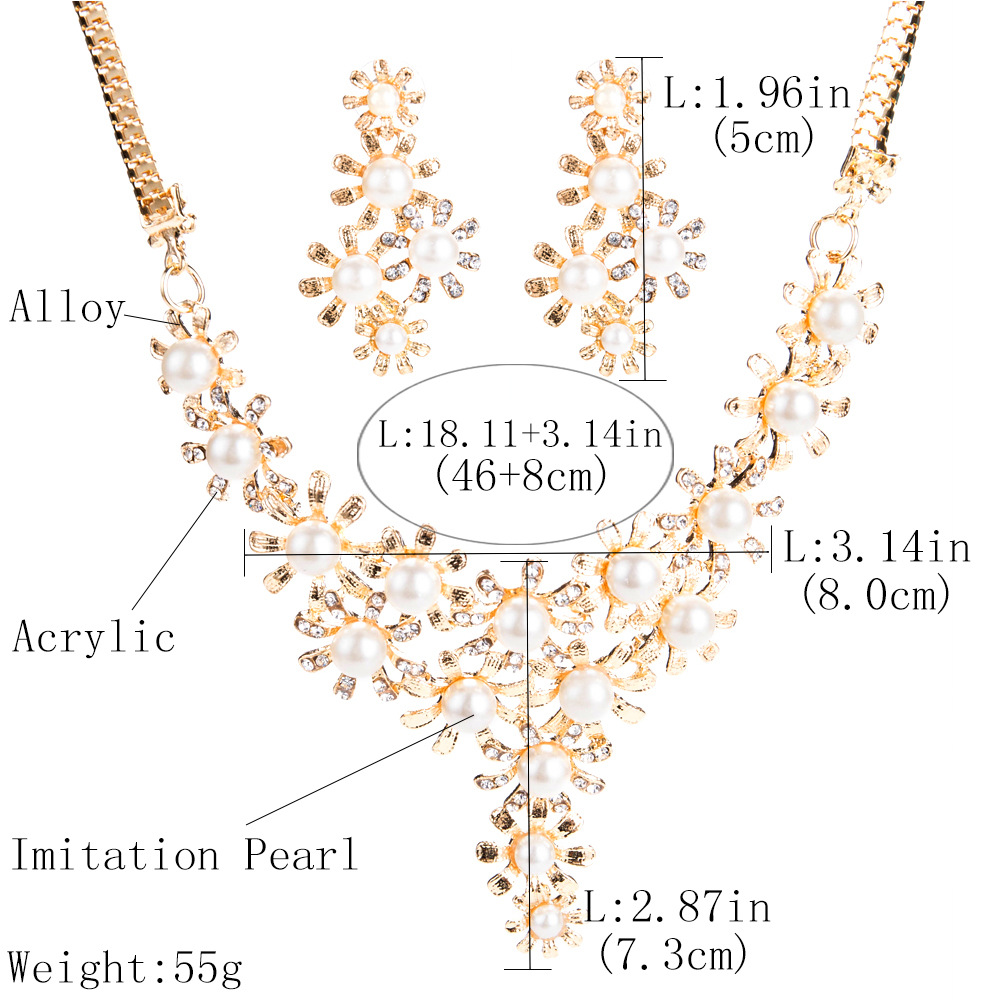 Exotic alloy plating Necklace Set (Silver)NHJE0495-Silver