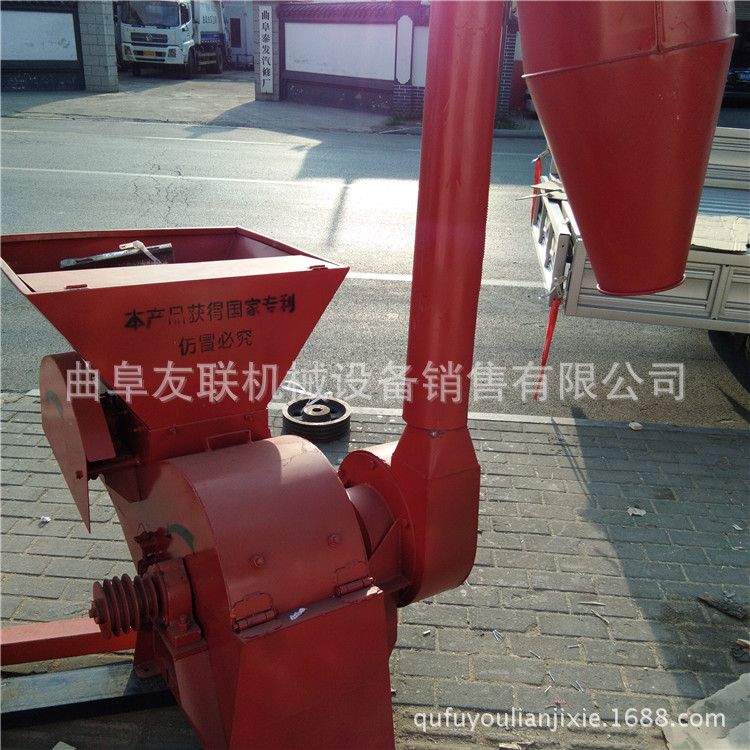 玉米秸秆稻草打糠机 加厚锤片沙克龙除尘粉碎机 打草机20