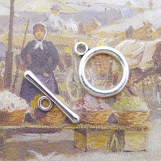 A2814古银100个/包合金OT扣配件批发DIY饰品配件厂家直销2.2克