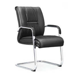 深圳适宜厂家直售现代西皮会议椅弓形电镀钢架时尚简约办公椅