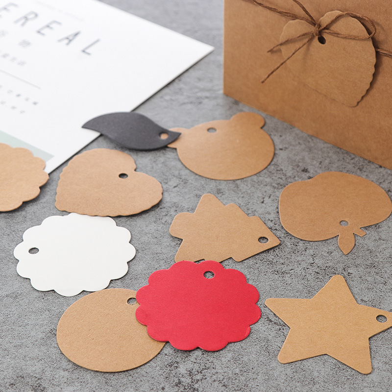 礼品装饰吊牌带字thankyou送礼手作个性包装复古100个标签纸质