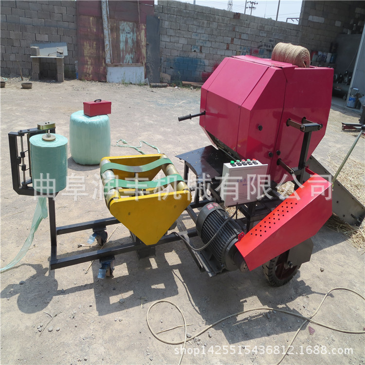 杂草打捆包膜机 拉伸膜青贮打捆包膜机 土豆秧打捆包膜机