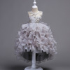 American children dress Princess virgin Skirt Girls Crochet Flower Girl Dress tail flower dress new