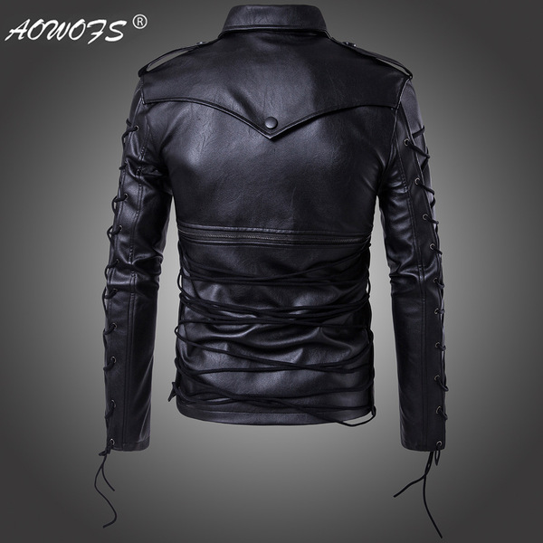 European Code new high-end men motorcycle coat decadent leather jacket big code for men clothing