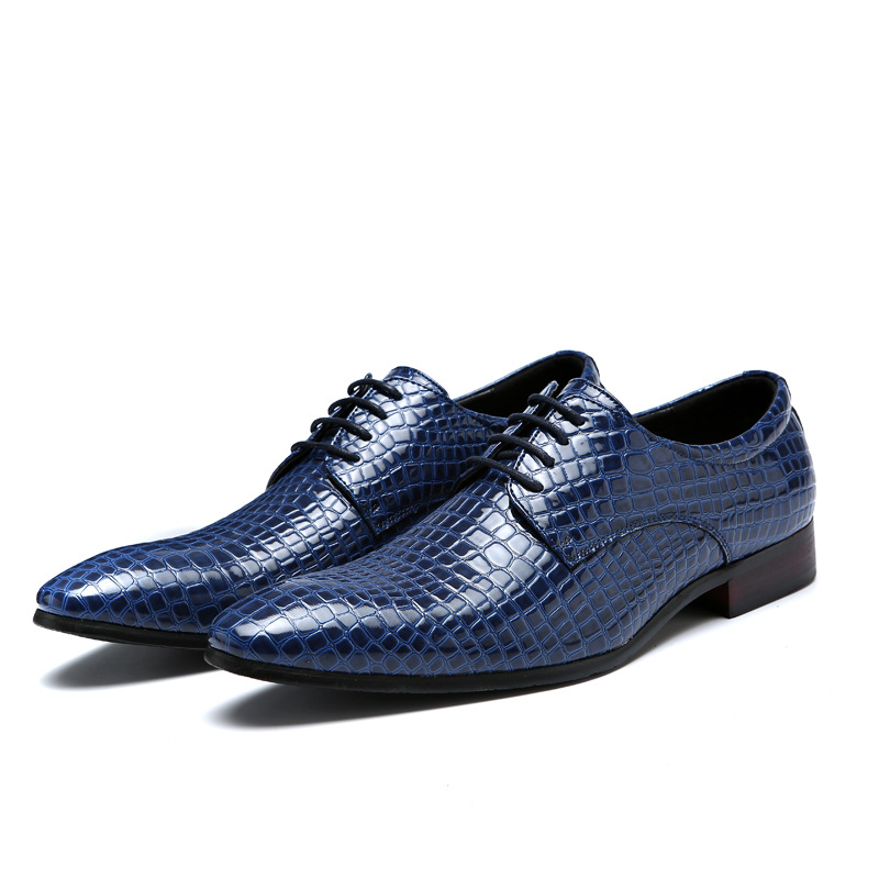 Fashion snake print men's shoes oversized leather shoes_vogvips.com