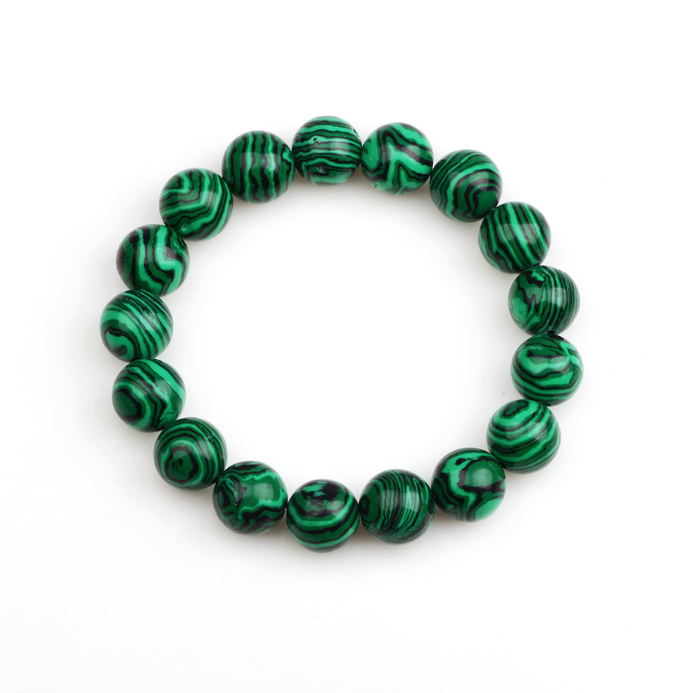 新款孔雀石串珠手链 男女款孔雀石玛瑙手串手饰厂家直销|ms