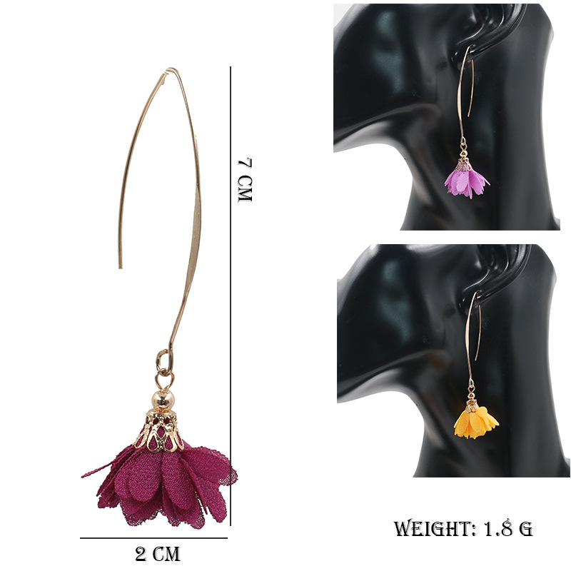 Fashion Temperament Flower Diamond Earrings Long Personalized Fashionable Earrings Versatile Earrings