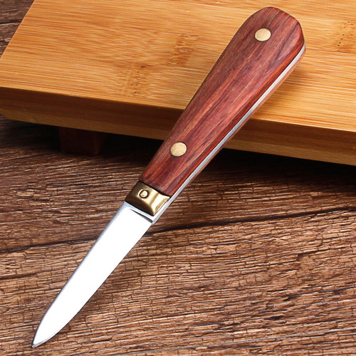 Huali Wood Handle Stainless Steel Oyster Knife Clam Knife Abalone Knife Home Use Multi-Purpose Lever Knife Wholesale