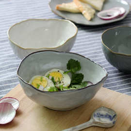 比利时水果沙拉碗甜品碗酒店餐厅餐具创意个性复古陶瓷碗厂家批发