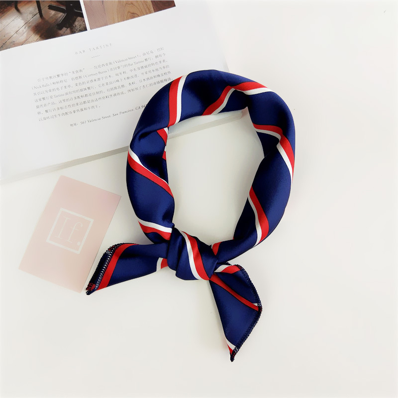 Women's Simple Style Stripe Polka Dots Chains Print Satin Silk Scarf display picture 48