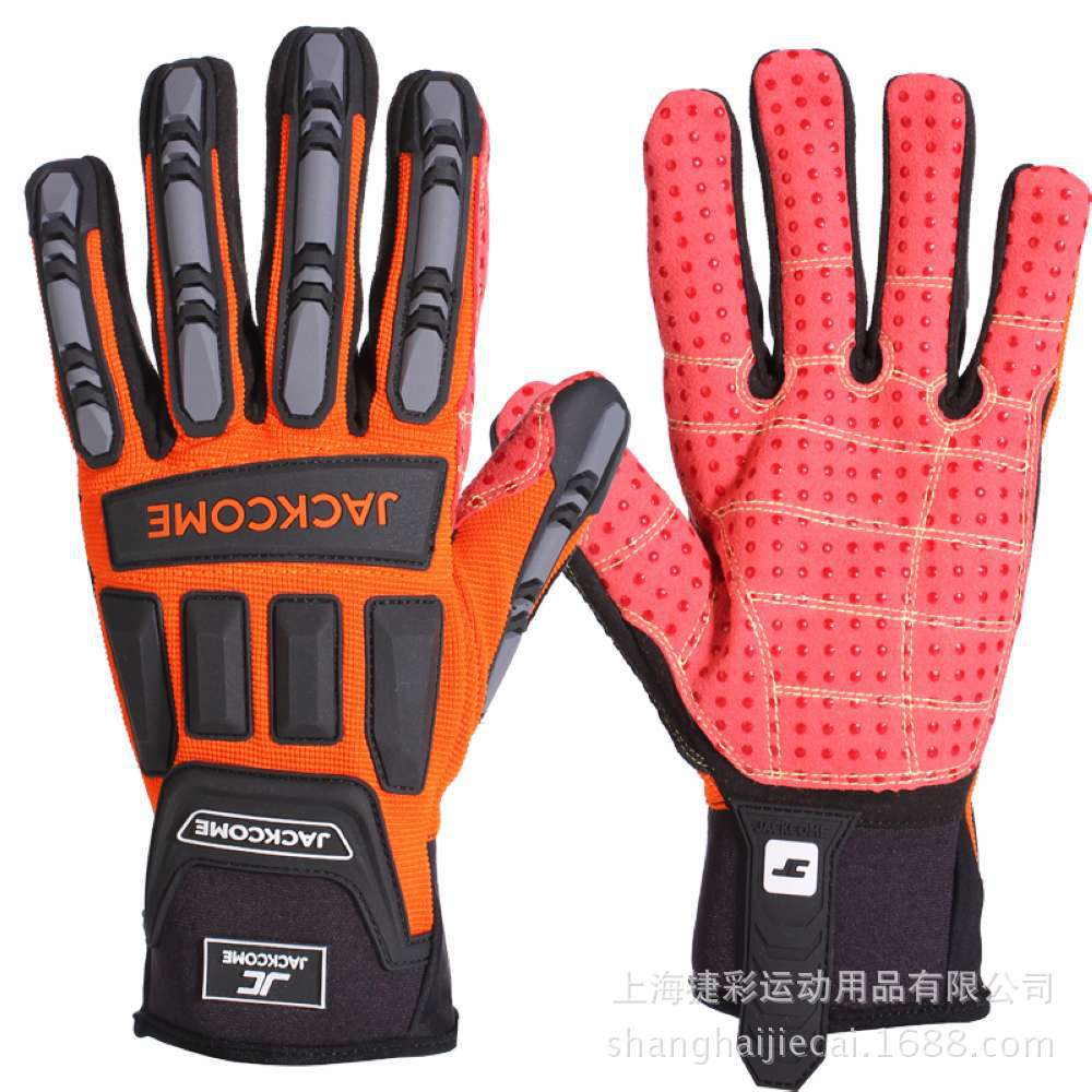 防撞击防滑耐磨石油手套 手掌滴塑超纤高耐磨 船舶手套