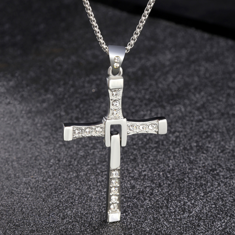 304 Stainless Steel 18K Gold Plated Fashion Diamond Cross Zircon display picture 5
