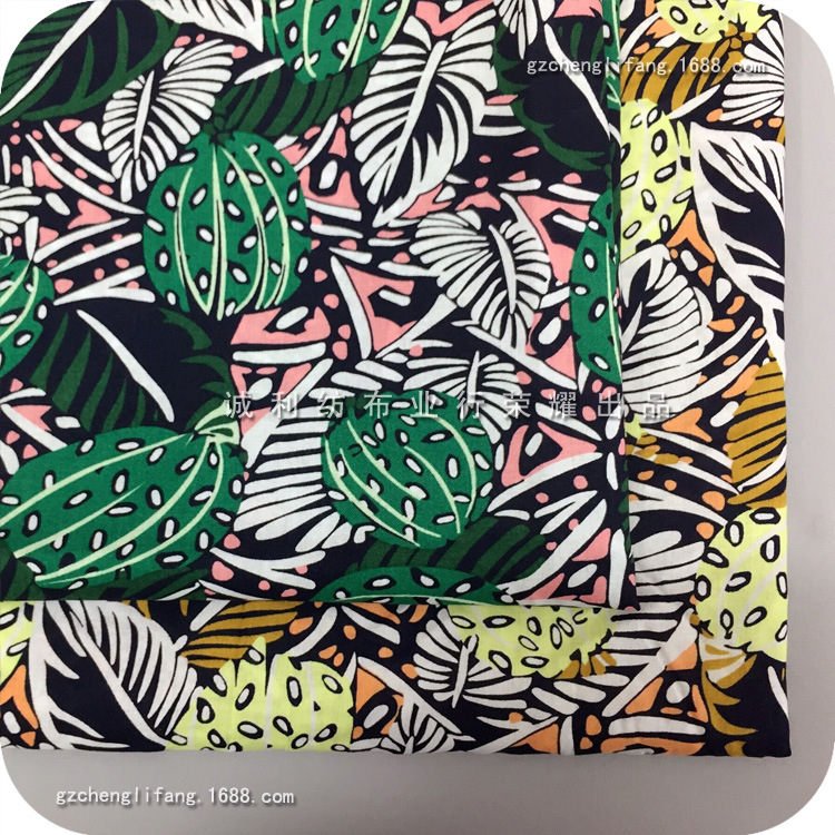 棉麻活性印花 西瓜印花面料 欧美连衣裙印花布  童装衬衫印花用料