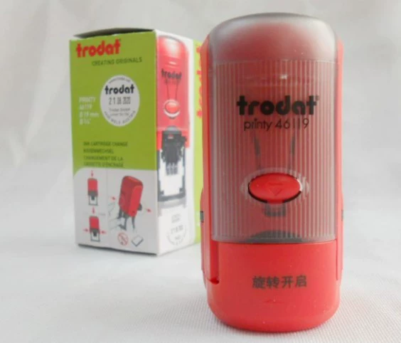 Zodaply Seal 46145 Light Return Ink Seal (Black) Text + Date Seal Diameter 45mm Package Engraved