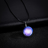 Starry sky, pendant natural stone handmade, glossy necklace, accessory, European style, with gem