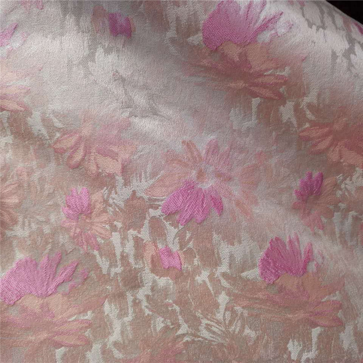 水墨画太阳花图案色织提花布适用于服装装饰