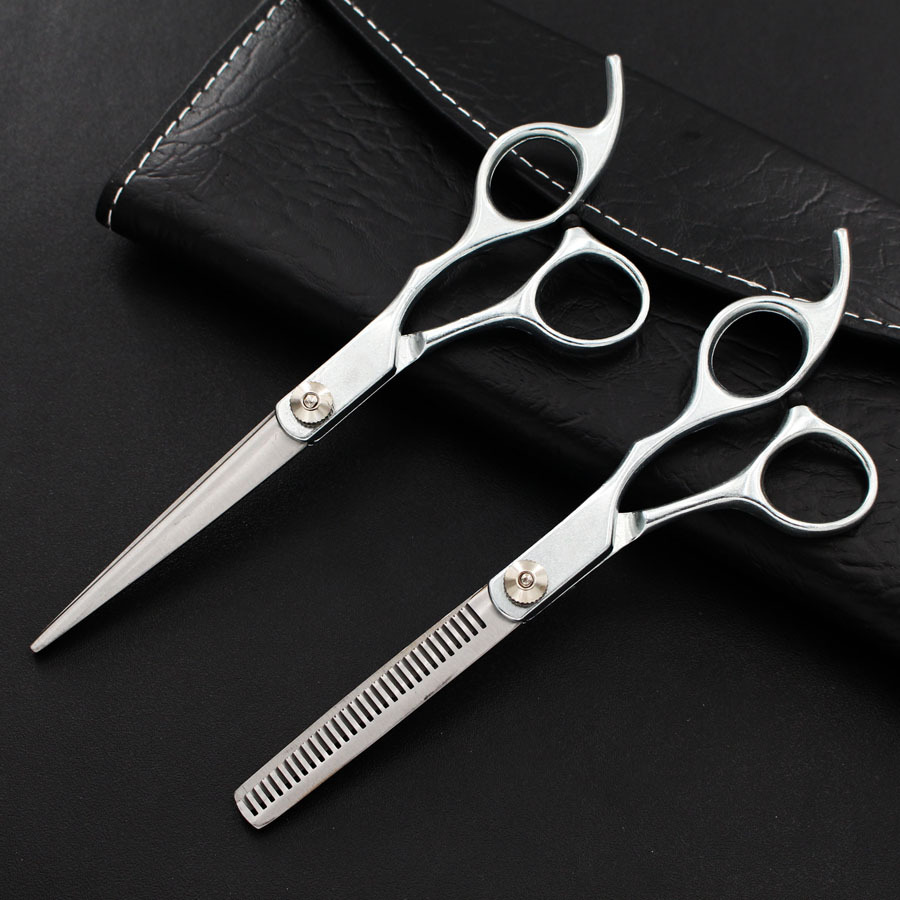 6.0寸高档 镀锌手型分体剪 美发剪刀理发剪碳钢剪 平剪牙剪打薄剪