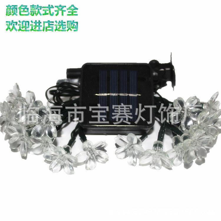 30 LED lámparas solares de flores de melocotón en árboles pequeñas luces de color de Navidad lámparas decorativas de patio al aire libre impermeables
