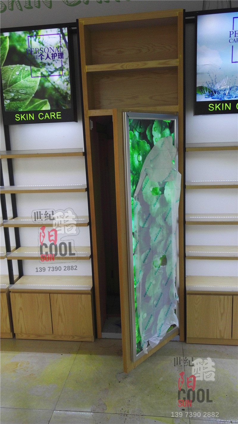 化妆品展示柜 美容护肤产品展柜 日化店化妆品背柜货架展示架3