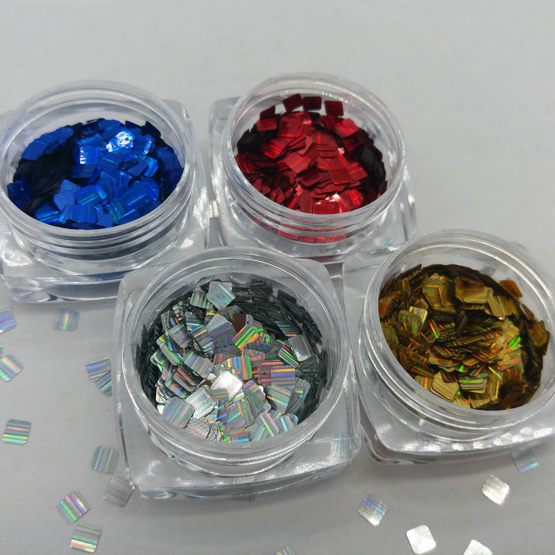 2017 New Square Rounded Corner Nail Art Glitter, Laser Striped Nail Art Glitter, Nail Art Stickers (Kilogram Pack)