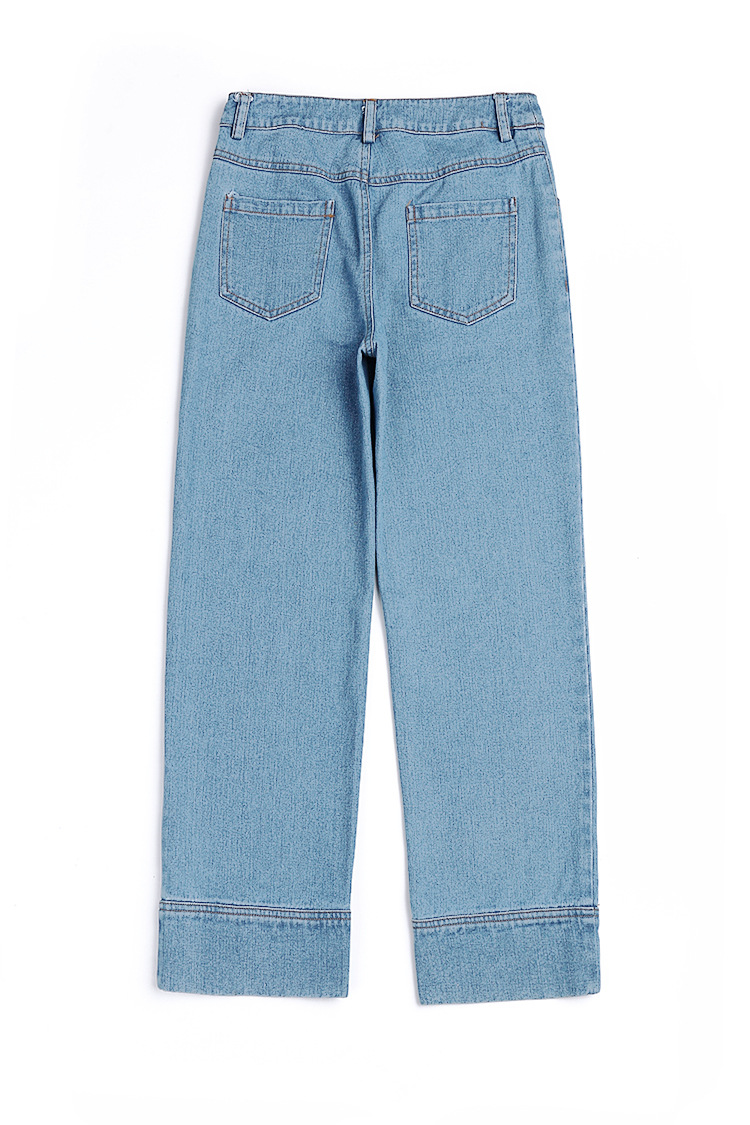 中国直邮 春秋新款明星同款修身牛仔外套长裤休闲时尚穿搭 外套 S