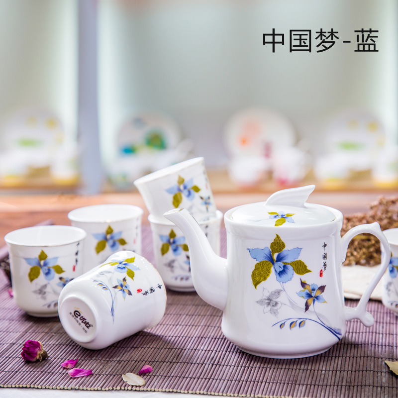 茶具批发中国梦茶具8件套陶瓷茶具套装-高质量公司礼品