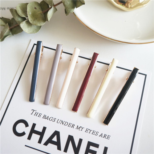 Three-state simple colorful one-word hairpin hairpin handmade oil-pressed hair duckbill clip wholesale headwear