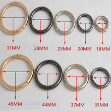 皮草毛球挂扣防丢器金属圈圆形扣 活动开口圈 锌合金圆圈弹簧扣