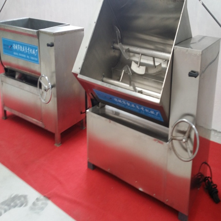 肉类肉泥肠真空拌馅机 全自动变频调速 双绞龙自动出料