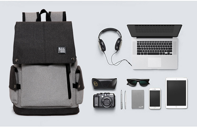 Travel backpacks, color-blocked men's backpacks, casual Korean-style college student schoolbags, usb charging computer bags in stock for wholesale undefined