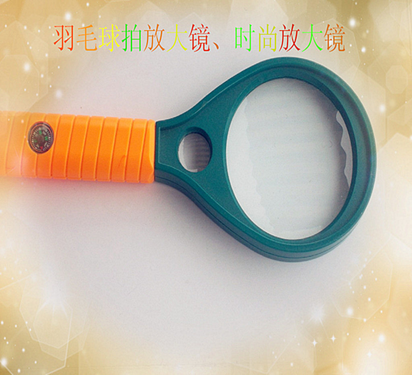 球拍造型放大镜 老人阅读  学生读书 看报 看地图放大镜