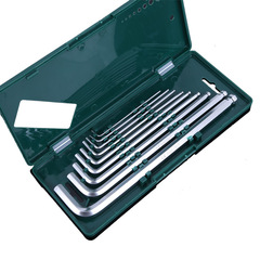 廠家九件套亞光內六角扳手 加長塑盒裝中長扳手 亞光內六角套裝