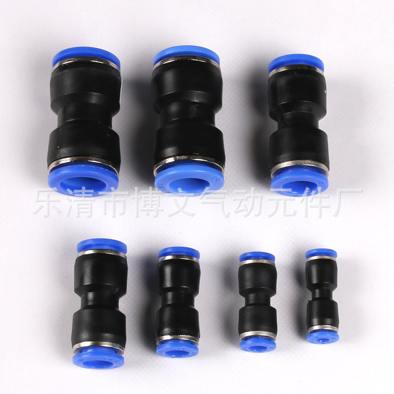 PU12直通快插联气动软管接头 快插直通接头 塑料联管接头插12MM