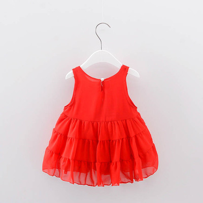 2018 mùa hè cô gái váy 1-4 năm tuổi bé bé voan dâu tây ăn mặc trẻ sơ sinh con vest váy bán buôn