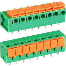 免螺絲快速接線端子 5.08綠色紐扣式PCB焊接連接器 儀器儀表端子